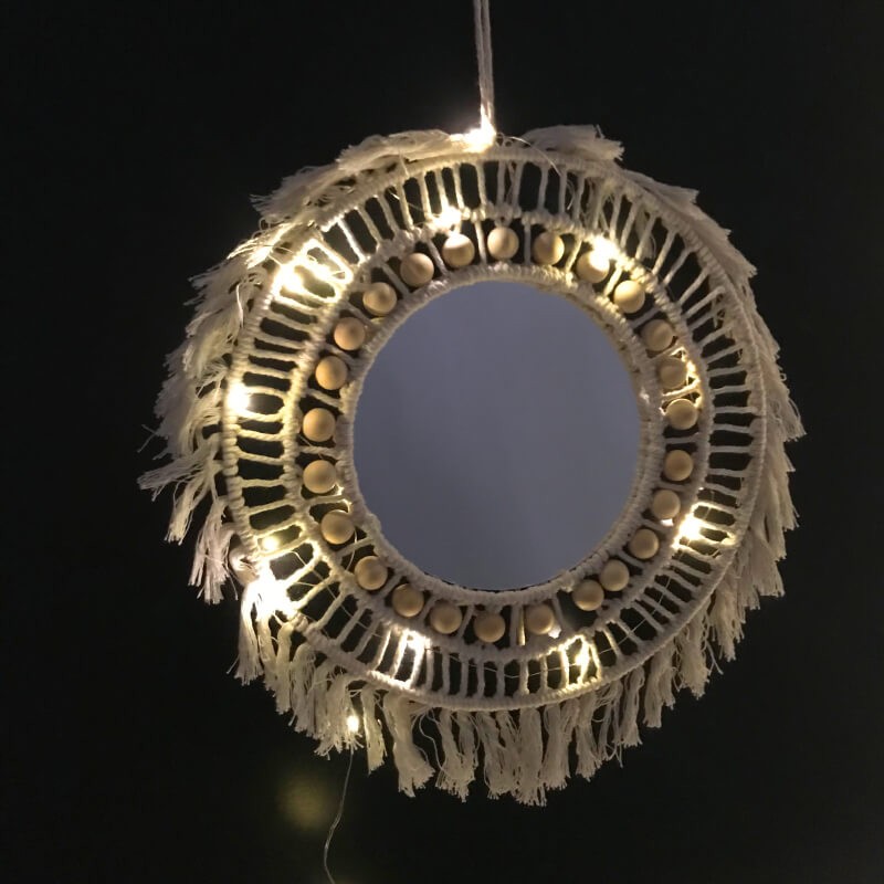 MIROIR AVEC DECORATION EN TEXTILE -38CM-