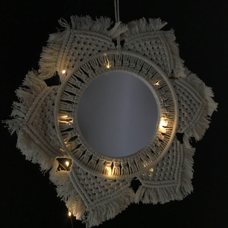 MIROIR AVEC DECORATION EN TEXTILE ETOILE -44CM-