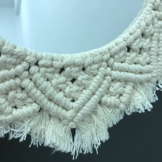 MIROIR AVEC DECORATION EN TEXTILE ROUE -32CM-