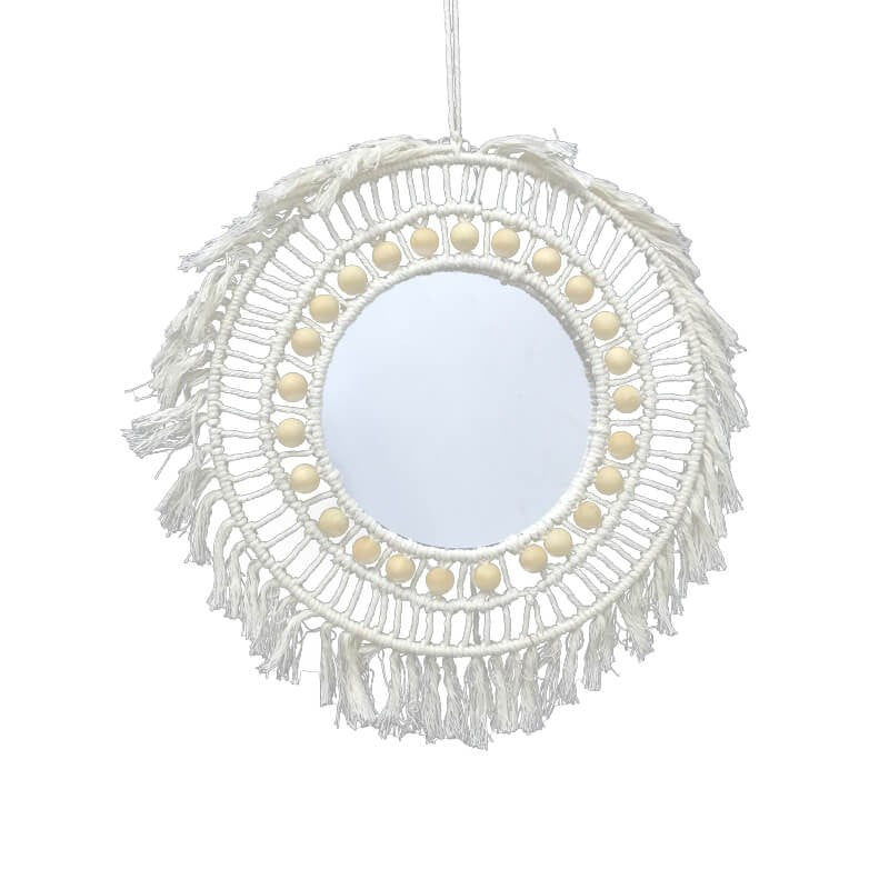 MIROIR AVEC DECORATION EN TEXTILE -38CM-