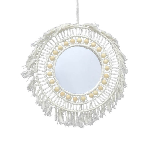 MIROIR AVEC DECORATION EN TEXTILE -38CM-