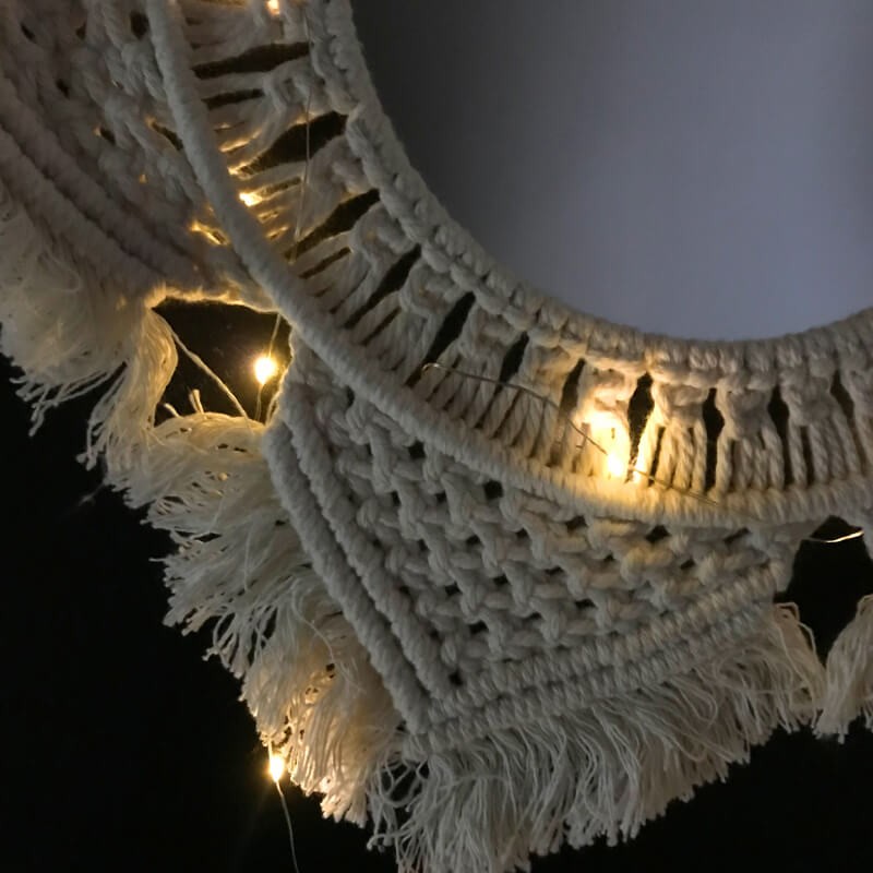 MIROIR AVEC DECORATION EN TEXTILE ETOILE -44CM-