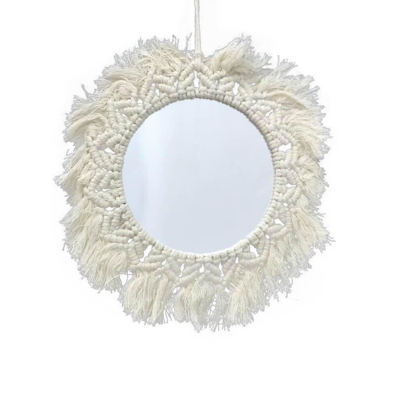 MIROIR AVEC DECORATION EN TEXTILE -32CM-
