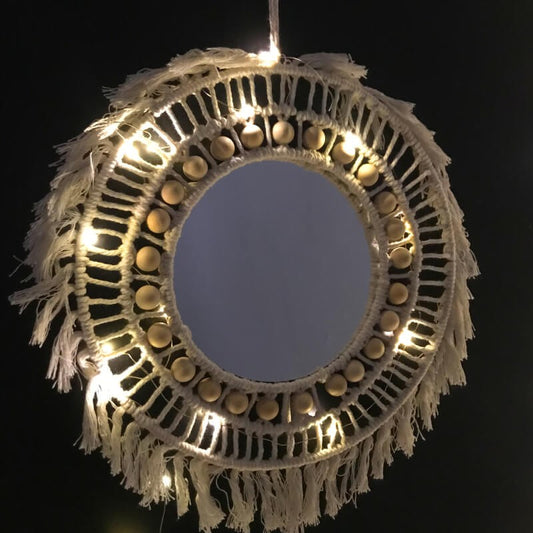 MIROIR AVEC DECORATION EN TEXTILE -38CM-