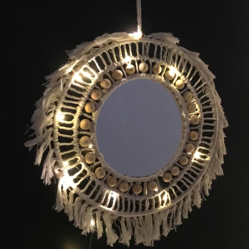 MIROIR AVEC DECORATION EN TEXTILE -38CM-