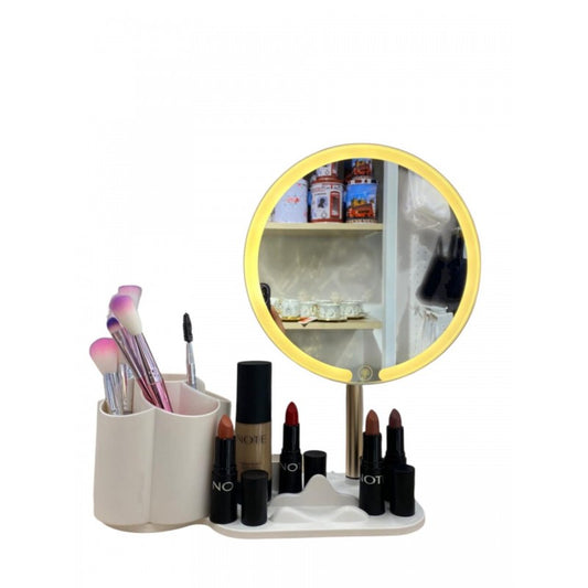 MIROIR ET PORTE DE MAQUILLAGE LED SMART TOUCHE RÈEGLABLE 3 COULEURS DE LUMIÈRE HD AVEC USB