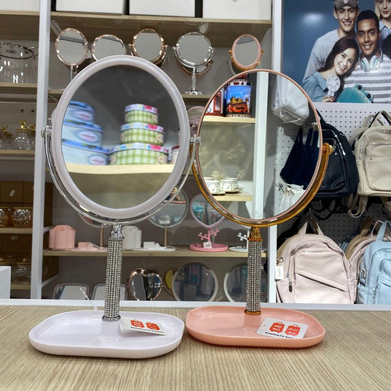 MIROIR OVALE DE TABLE DOUBLE FACE MIROIR DE BUREAU POUR LE MAQUILLAGE LÈPILLATION ET LE RASAGE