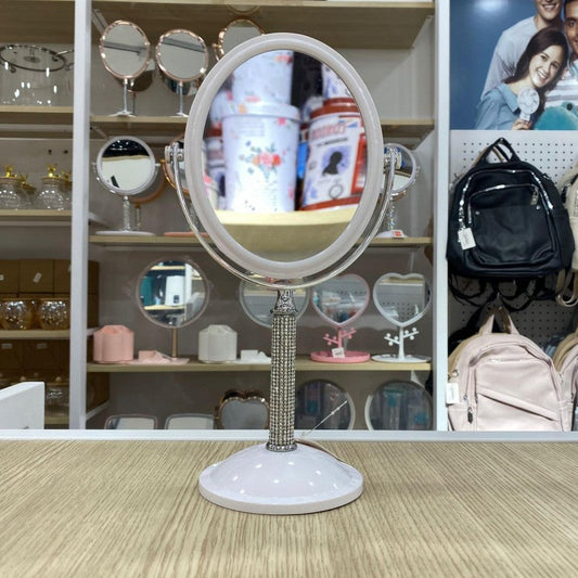 MIROIR OVALE DE TABLE DOUBLE FACE MIROIR DE BUREAU POUR LE MAQUILLAGE LÈPILLATION ET LE RASAGE
