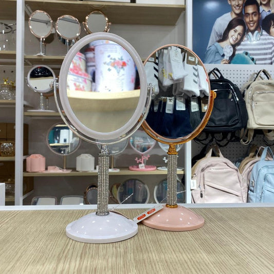 MIROIR OVALE DE TABLE DOUBLE FACE MIROIR DE BUREAU POUR LE MAQUILLAGE LÈPILLATION ET LE RASAGE