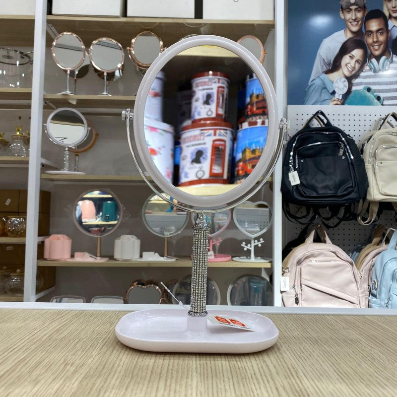 MIROIR OVALE DE TABLE DOUBLE FACE MIROIR DE BUREAU POUR LE MAQUILLAGE LÈPILLATION ET LE RASAGE