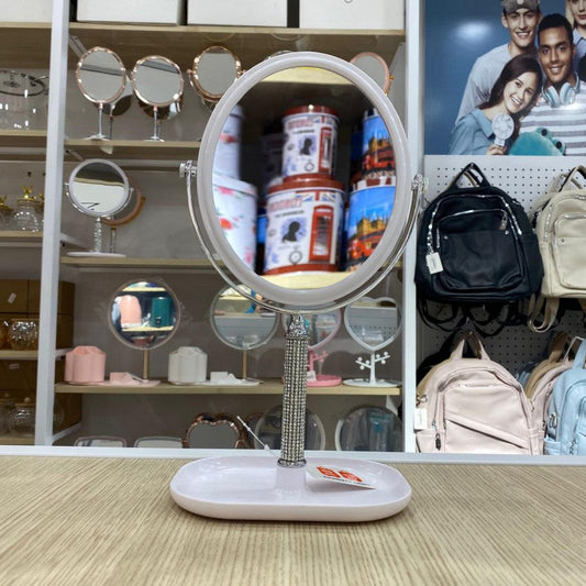 MIROIR OVALE DE TABLE DOUBLE FACE MIROIR DE BUREAU POUR LE MAQUILLAGE LÈPILLATION ET LE RASAGE