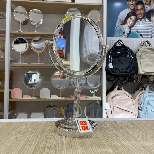 MIROIR OVALE DE TABLE DOUBLE FACE MIROIR DE BUREAU POUR LE MAQUILLAGE LÈPILLATION ET LE RASAGE