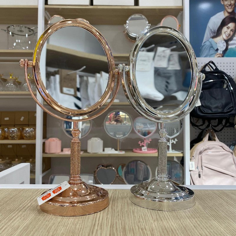 MIROIR OVALE DE TABLE DOUBLE FACE MIROIR DE BUREAU POUR LE MAQUILLAGE LÈPILLATION ET LE RASAGE