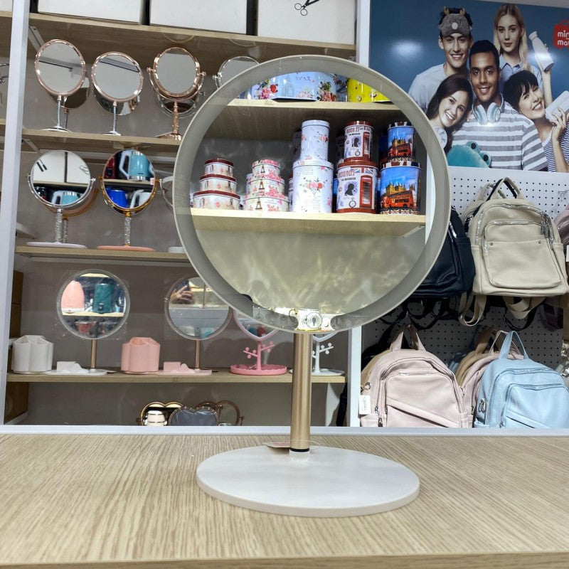 MIROIR ROND DE MAQUILLAGE LED SMART TOUCHE RÈGLABLE 3 COULEURS DE LUMIÈRE HD AVEC USB3 COULEURS