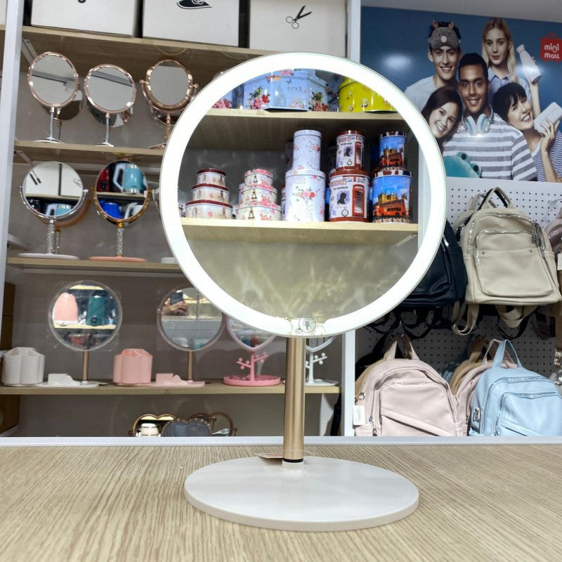 MIROIR ROND DE MAQUILLAGE LED SMART TOUCHE RÈGLABLE 3 COULEURS DE LUMIÈRE HD AVEC USB3 COULEURS