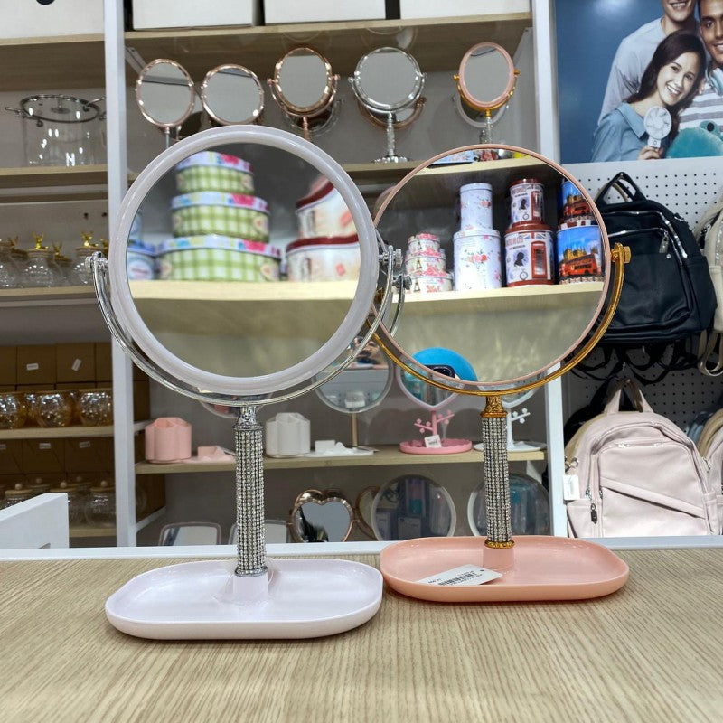 MIROIR ROND DE TABLE DOUBLE FACE MIROIR DE BUREAU POUR LE MAQUILLAGE LÈPILLATION ET LE RASAGE