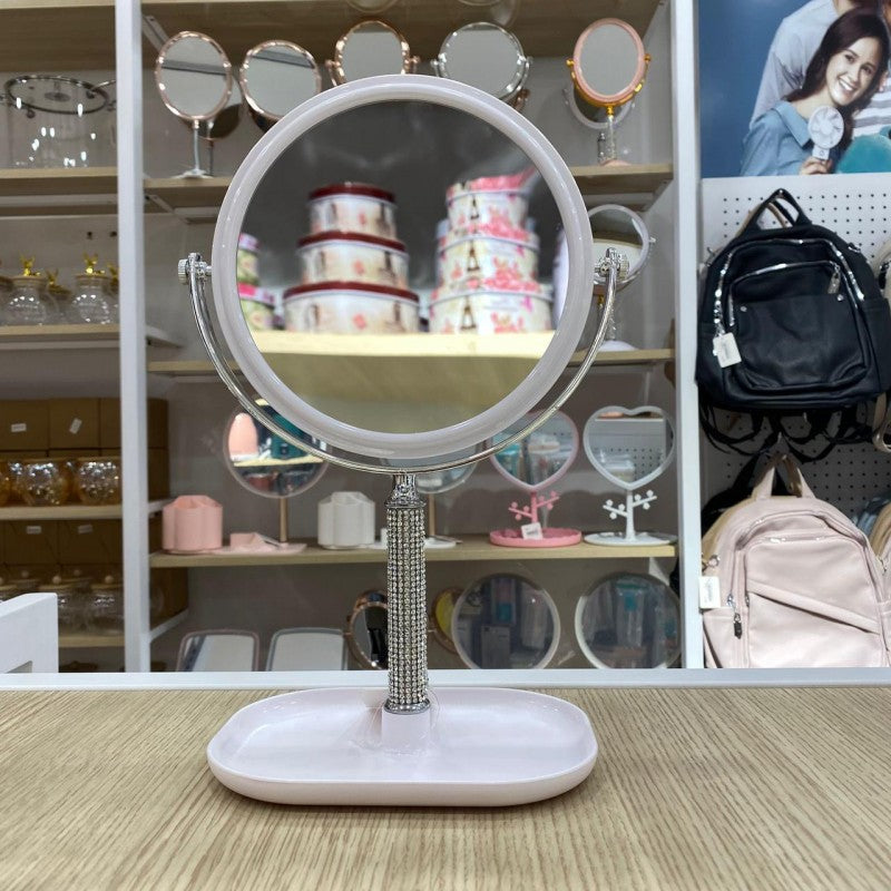 MIROIR ROND DE TABLE DOUBLE FACE MIROIR DE BUREAU POUR LE MAQUILLAGE LÈPILLATION ET LE RASAGE
