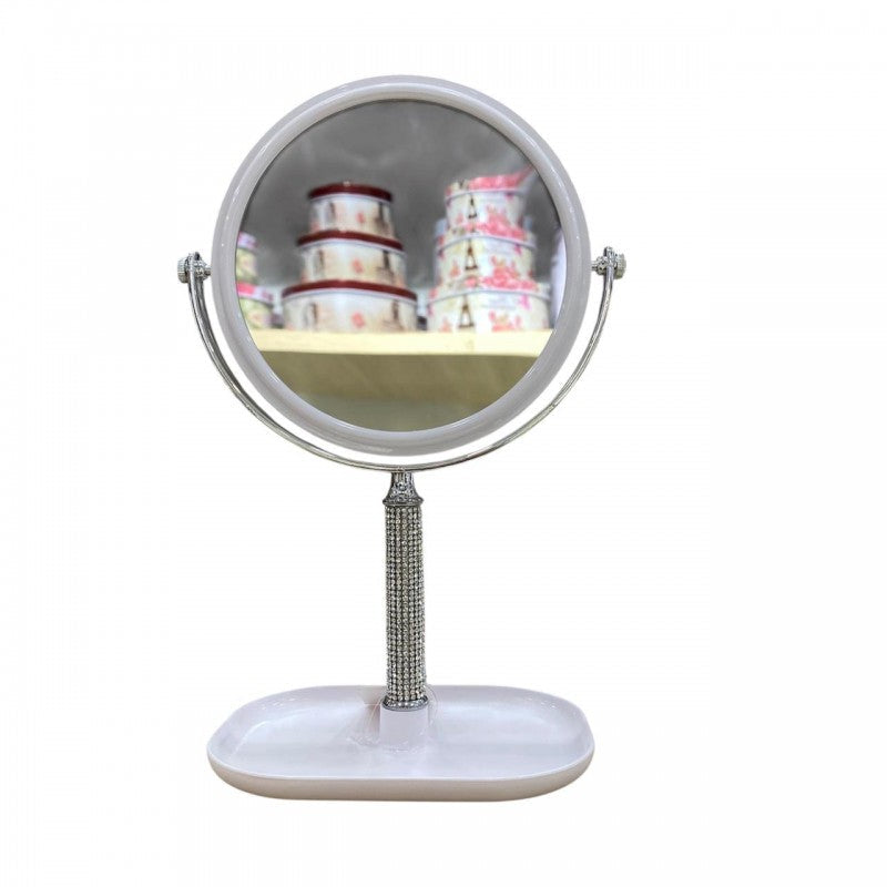 MIROIR ROND DE TABLE DOUBLE FACE MIROIR DE BUREAU POUR LE MAQUILLAGE LÈPILLATION ET LE RASAGE