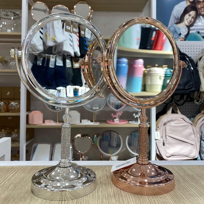 MIROIR ROND DE TABLE DOUBLE FACE MIROIR DE BUREAU POUR LE MAQUILLAGE LÈPILLATION ET LE RASAGE