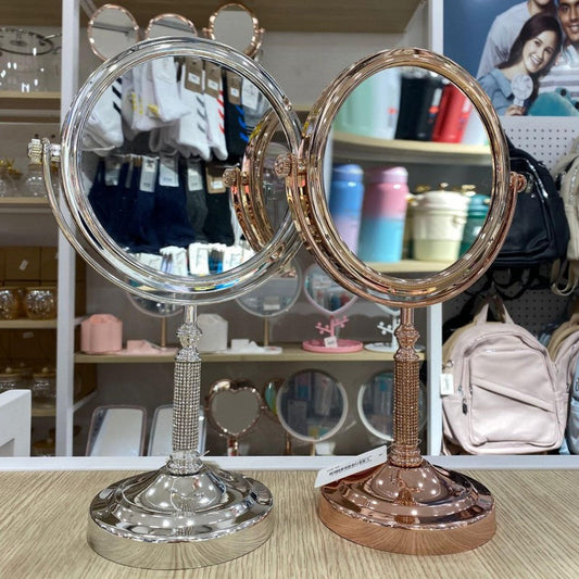 MIROIR ROND DE TABLE DOUBLE FACE MIROIR DE BUREAU POUR LE MAQUILLAGE LÈPILLATION ET LE RASAGE