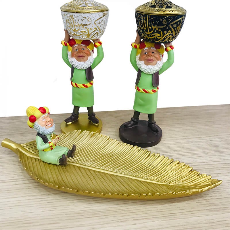 PLATEAU AVEC PIECE DECORATIVE EN RESINE - RAMADHAN-