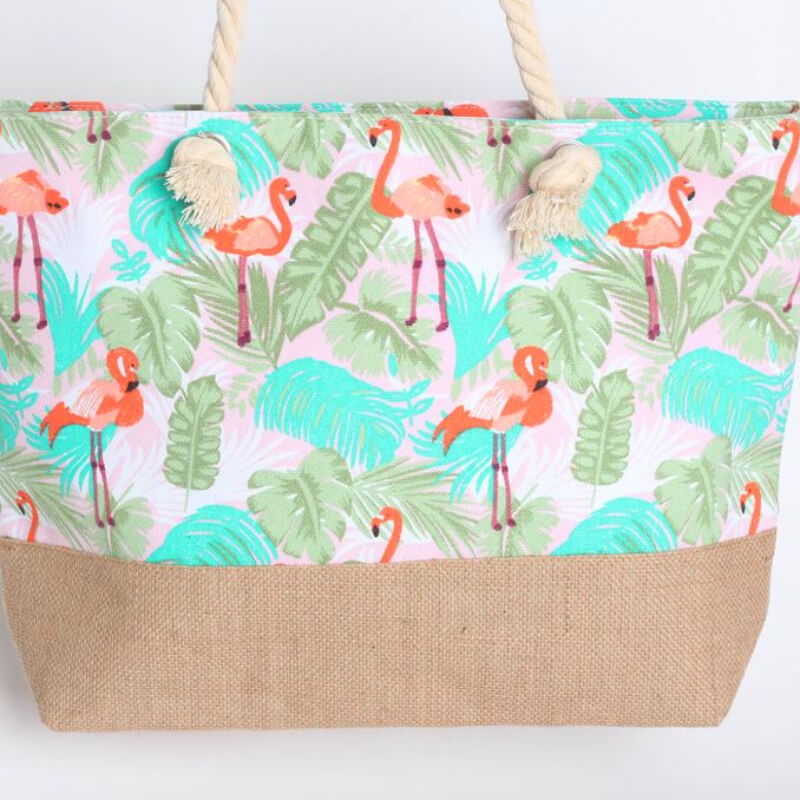 SAC DE PLAGE IMPRIMÉ FLAMINGO