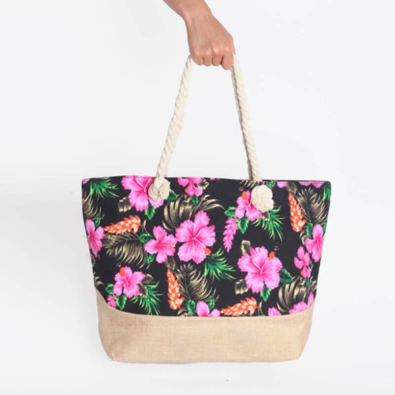 SAC DE PLAGE IMPRIMÉ FLEUR