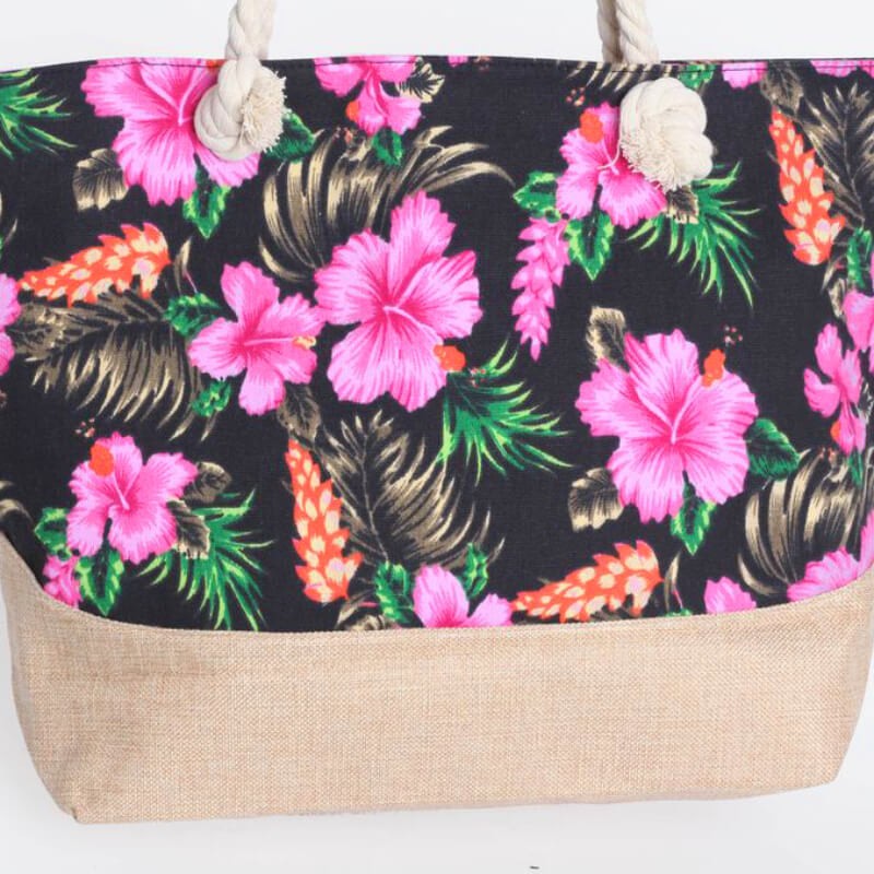 SAC DE PLAGE IMPRIMÉ FLEUR