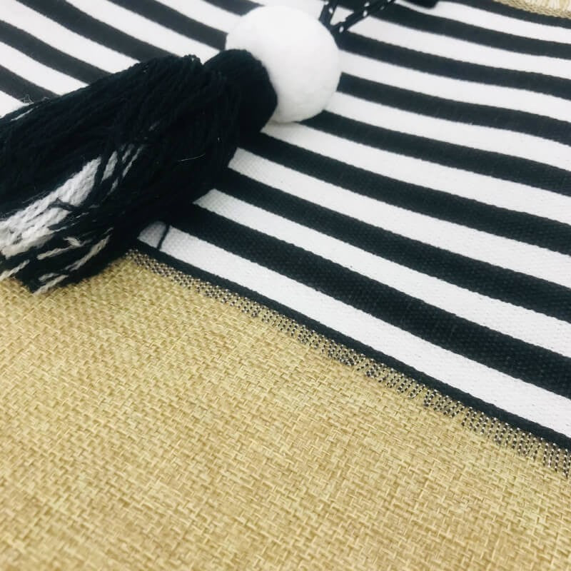 SAC DE PLAGE RAYÉ NOIR