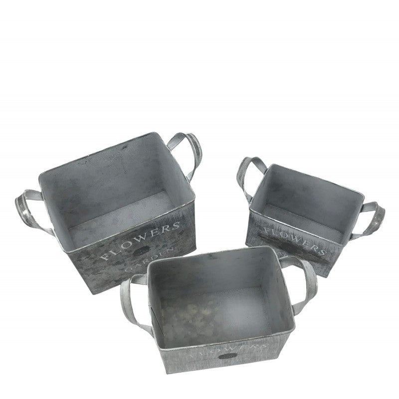 SERIE DE 3 PANIERS METALLQIUES