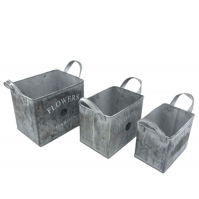 SERIE DE 3 PANIERS METALLQIUES