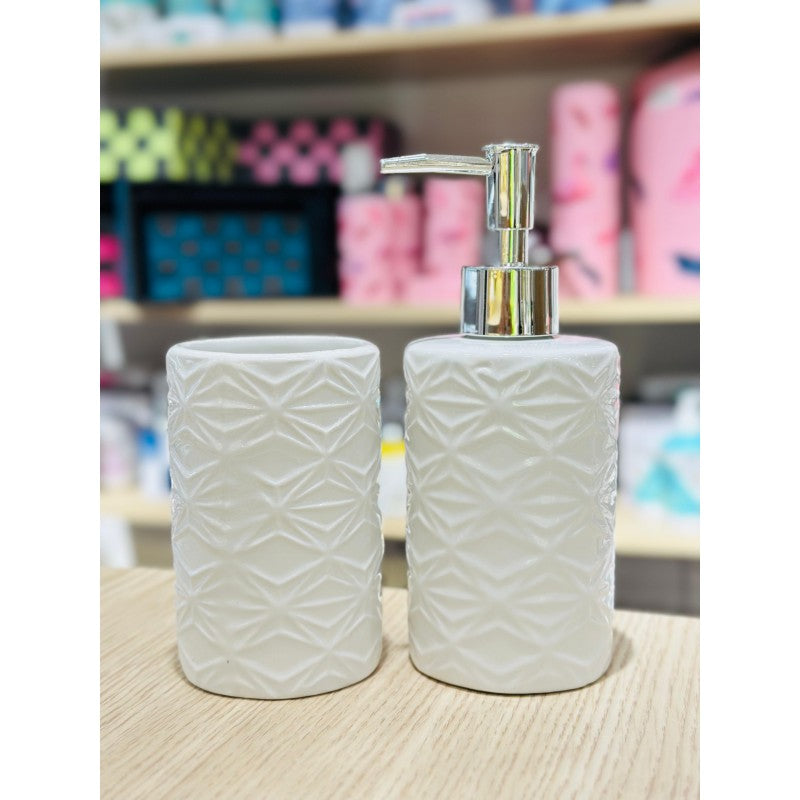 SET ACCESSOIRES DE SALLE DE BAIN 2 PIECES EN CERAMIQUE