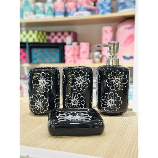 SET ACCESSOIRES DE SALLE DE BAIN 4 PIECES EN CERAMIQUE