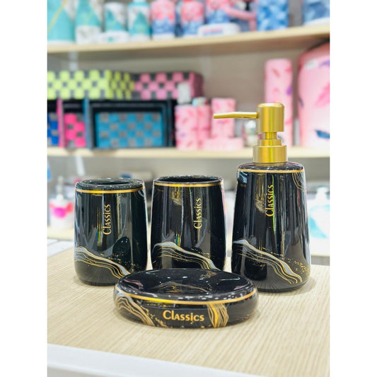 SET ACCESSOIRES DE SALLE DE BAIN 4 PIECES EN CERAMIQUE