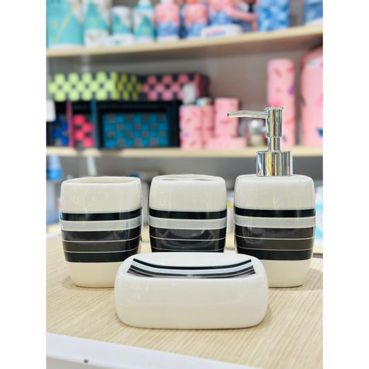 SET ACCESSOIRES DE SALLE DE BAIN 4 PIECES EN CERAMIQUE