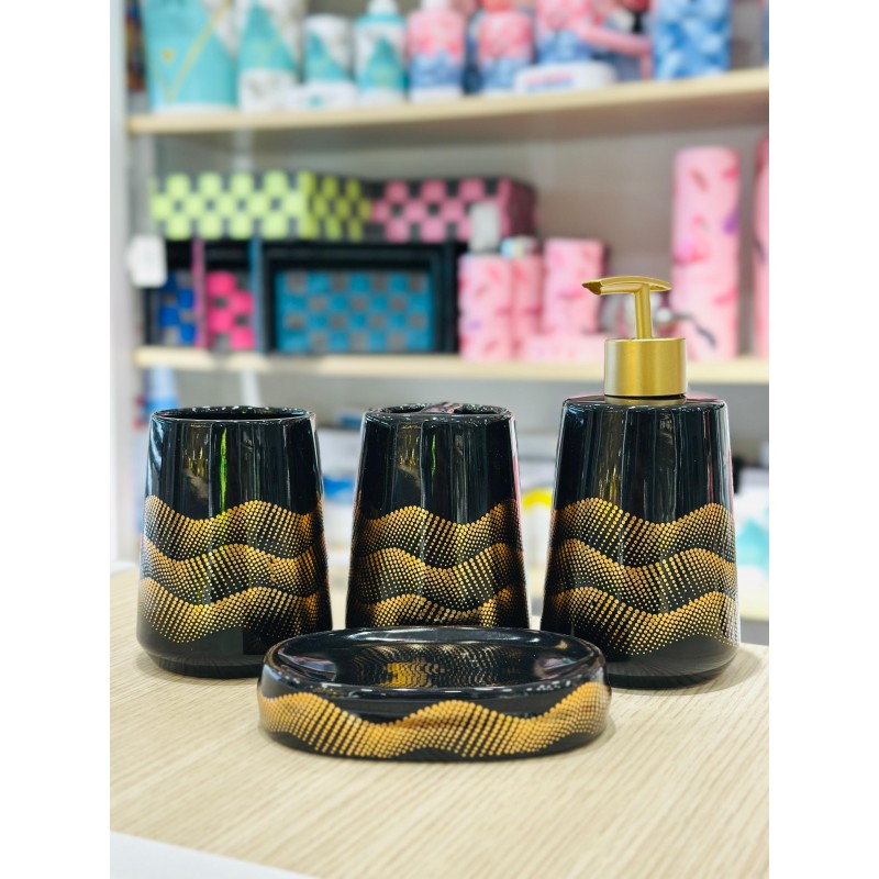 SET ACCESSOIRES DE SALLE DE BAIN 4 PIECES EN CERAMIQUE