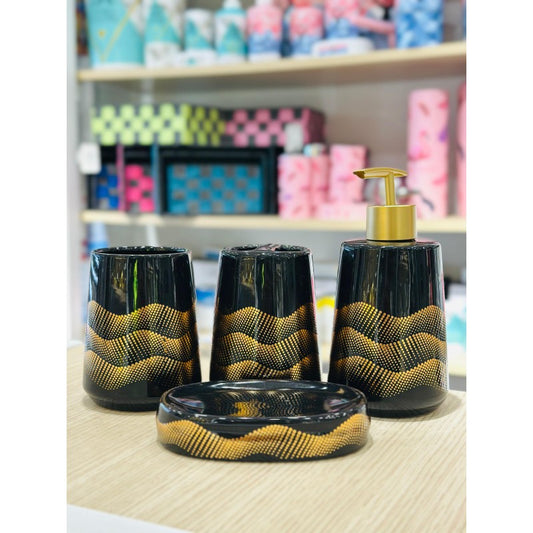 SET ACCESSOIRES DE SALLE DE BAIN 4 PIECES EN CERAMIQUE