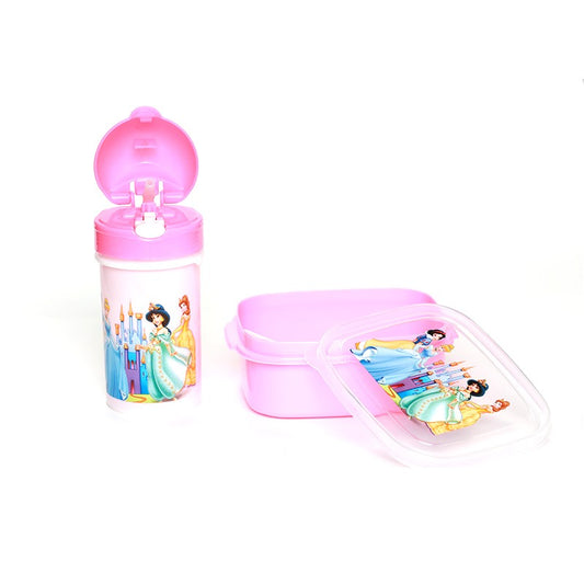 SET BOITE & BOUTEILLE ALIMENTAIRES EN PVC ASPECT DISNEY PRINCESSE -375ML-