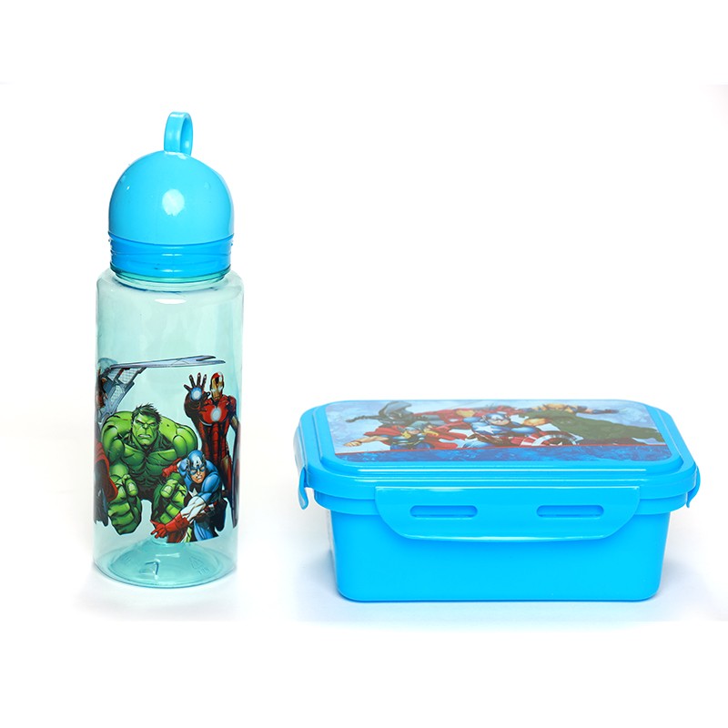 SET BOITE & BOUTEILLE ALIMENTAIRES EN PVC ASPECT MARVEL DISNEY -500ML-
