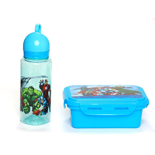 SET BOITE & BOUTEILLE ALIMENTAIRES EN PVC ASPECT MARVEL DISNEY -500ML-