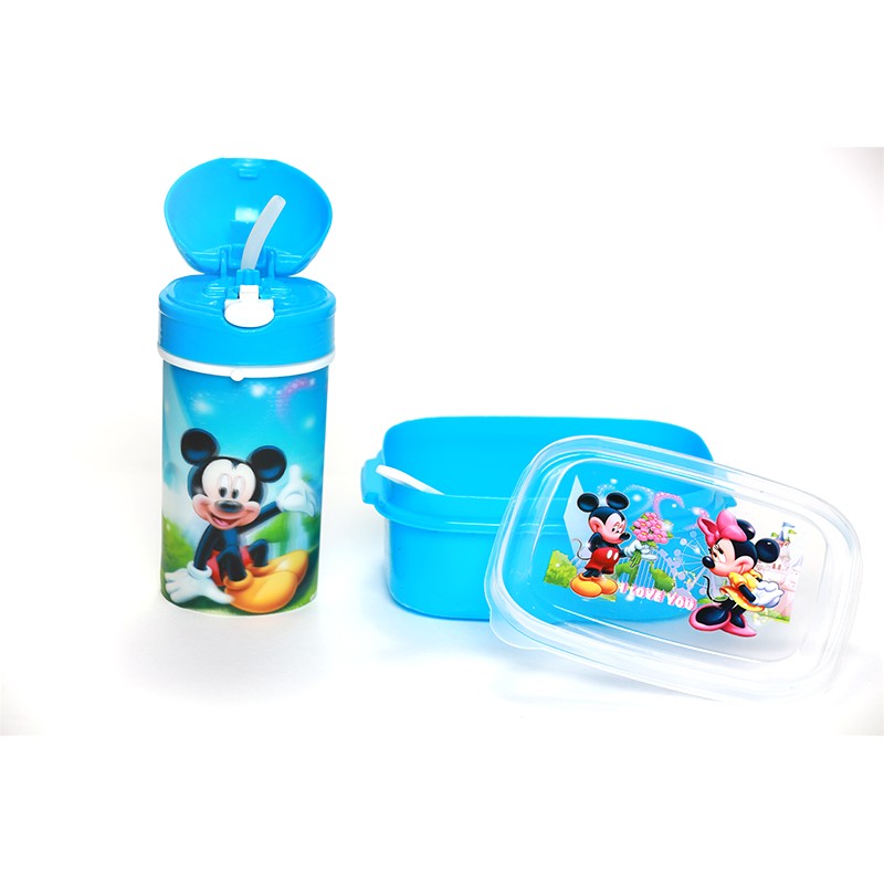 SET BOITE & BOUTEILLE ALIMENTAIRES EN PVC ASPECT MICKEY MOUSE -375ML-