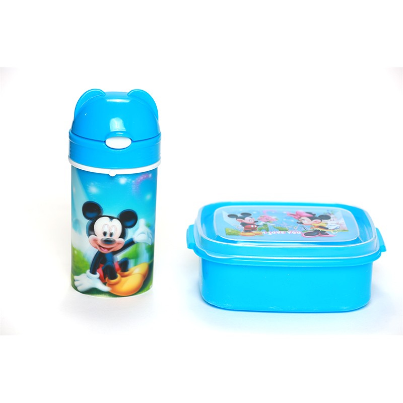 SET BOITE & BOUTEILLE ALIMENTAIRES EN PVC ASPECT MICKEY MOUSE -375ML-